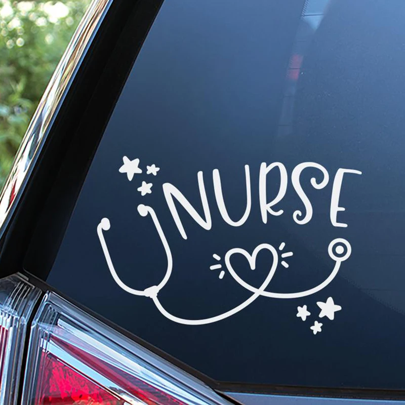 Black/White Nurse Creative Car Sticker Vinyl Car Styling Accessories Auto Car Window Bumper Decal KK 20cm X 14cm