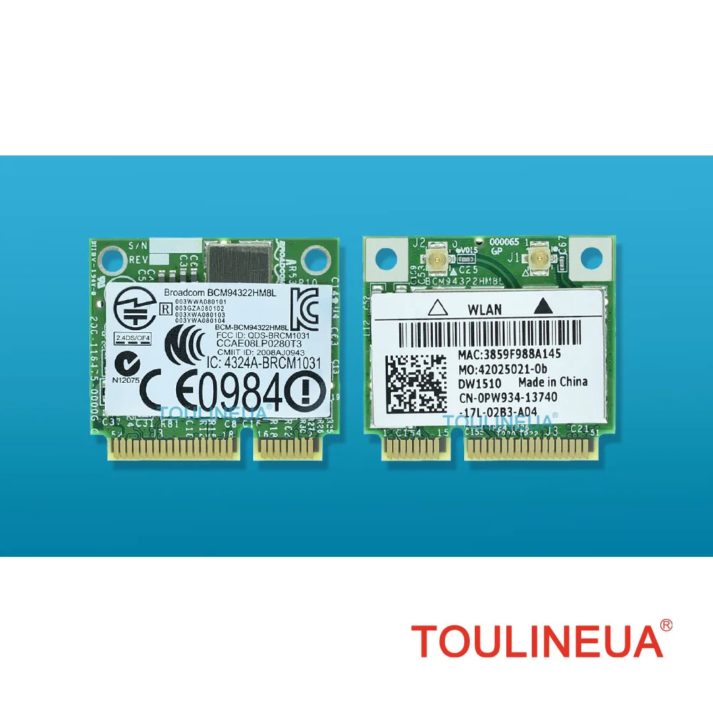 

BCM94322HM8L DW1510 BCM4322 2.4&5G 300M WiFi Wireless Network Card free drivers on Mac OS