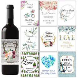 20pcs Anniversary Wedding Custom Wine Labels Personalized Marriage Wine Bottle Stickers Birthday Party Diy Wedding Favors