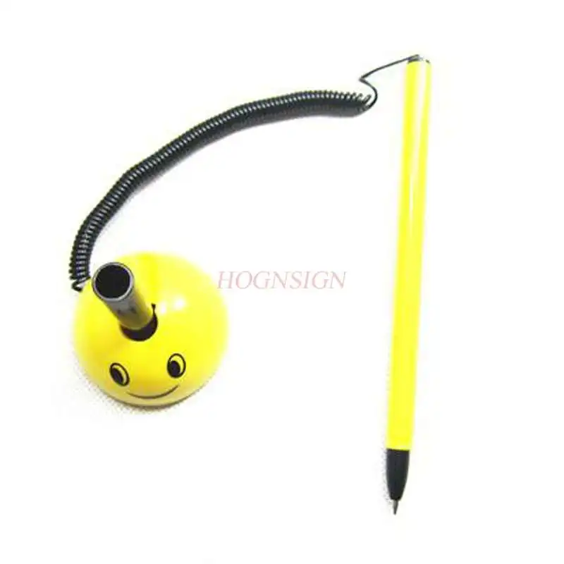 Smiley desk pen blue pen ballpoint pen fixed pen desk pen sticky table ballpoint pen counter pen