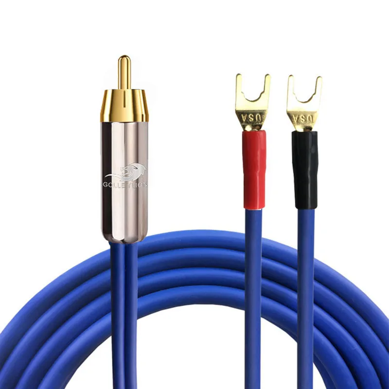 Kabel aktywny głośnik Premium RCA do podwójnej łopaty bananowej 2Y do wzmacniacz Audio głośnik subwoofera OFC kabel 1M 2M 3M 5M 8M