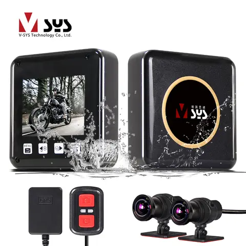 VSYS P6F Pro 2 채널 카메라 오토바이 블랙 박스 WiFi 주차 모드 모토 카메라 1080P SONY Starvis 슈퍼 나이트 비전 방수 오토바이 운전 레코더