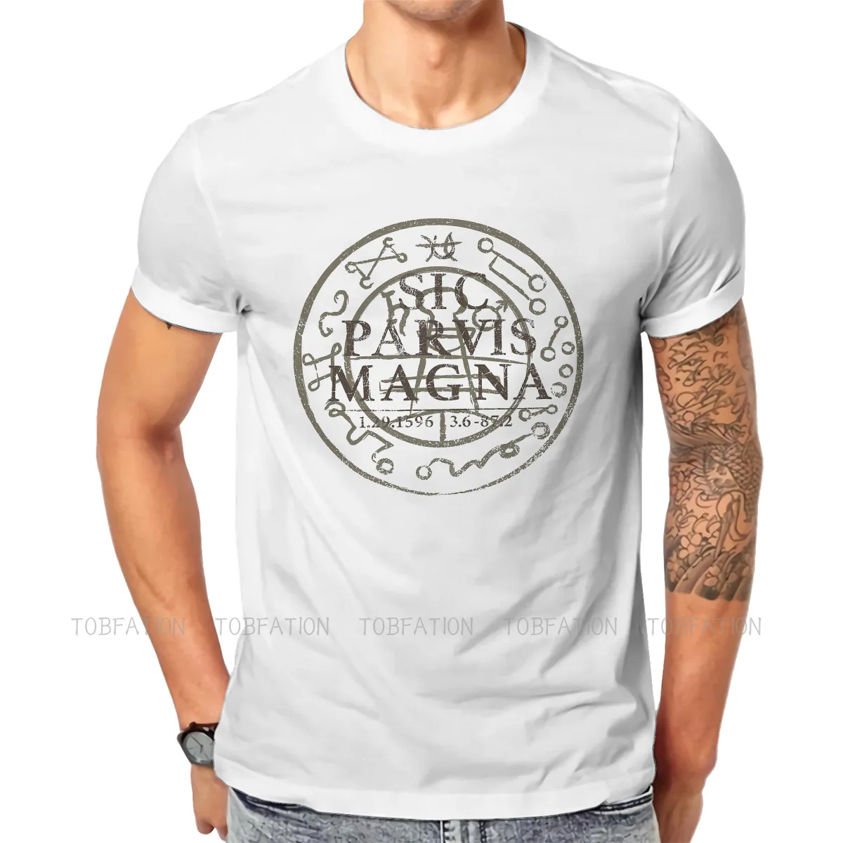 Sic Parvis Magna inexplorado Hipster TShirts Uncharted Male Graphic Fabric Tops T Shirt O Neck Oversized