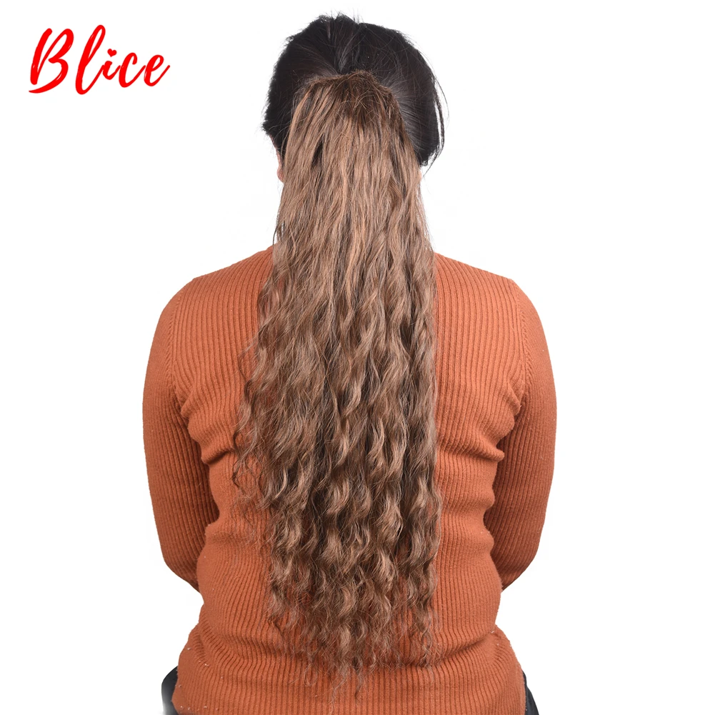 

Blice Bouncy Curly Synthetic 18"-24" Wavy Hair With Two Plastic Combs Ponytail Extensions Long Hairpiece Brown