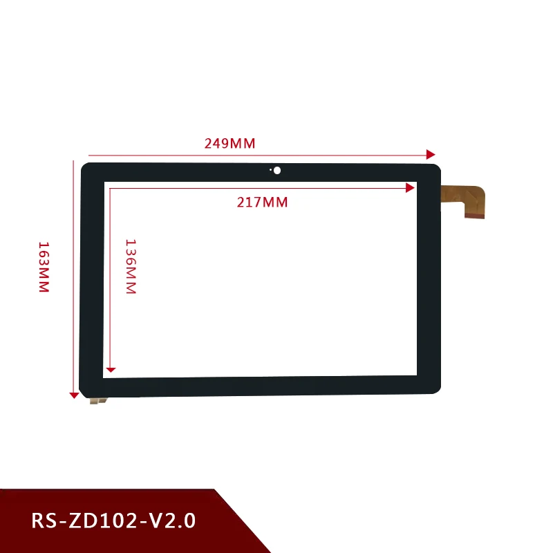 

New touch screen for RS-ZD102-V2.0 Capacitive touch screen sensor panel digitizer Glass Tab Panel Sensor