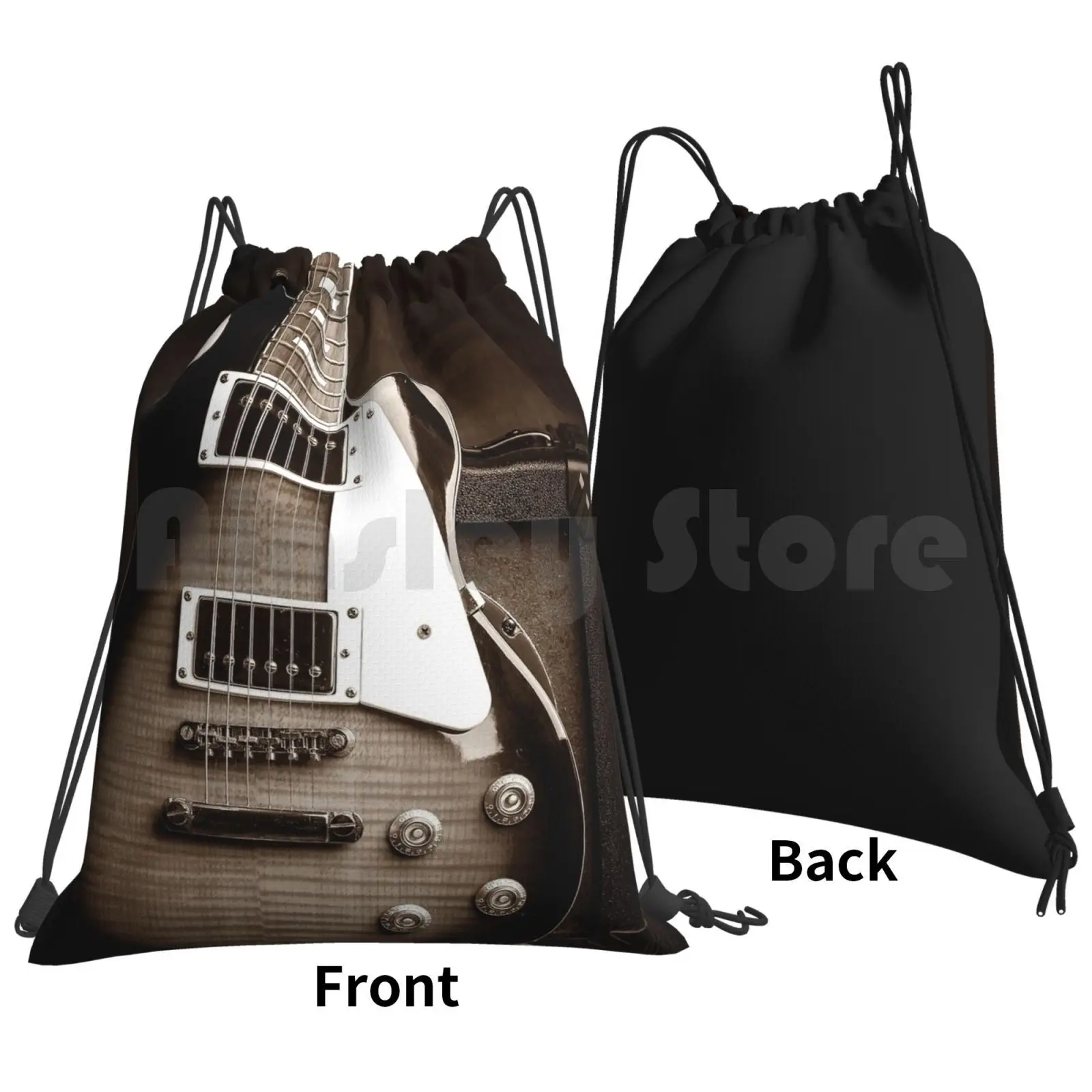 Backpack Drawstring Bags Gym Bag Waterproof Guitar Music Maderamhard Heavy Metal Ace Frehley Slash Jimmy Page