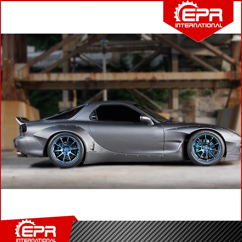 For RX7 FD3S ROB Style Carbon Fiber Side Skirt Trim RX7 Racing Part Body Kit Rocket Carbon Side Skirt FD3S Accessories