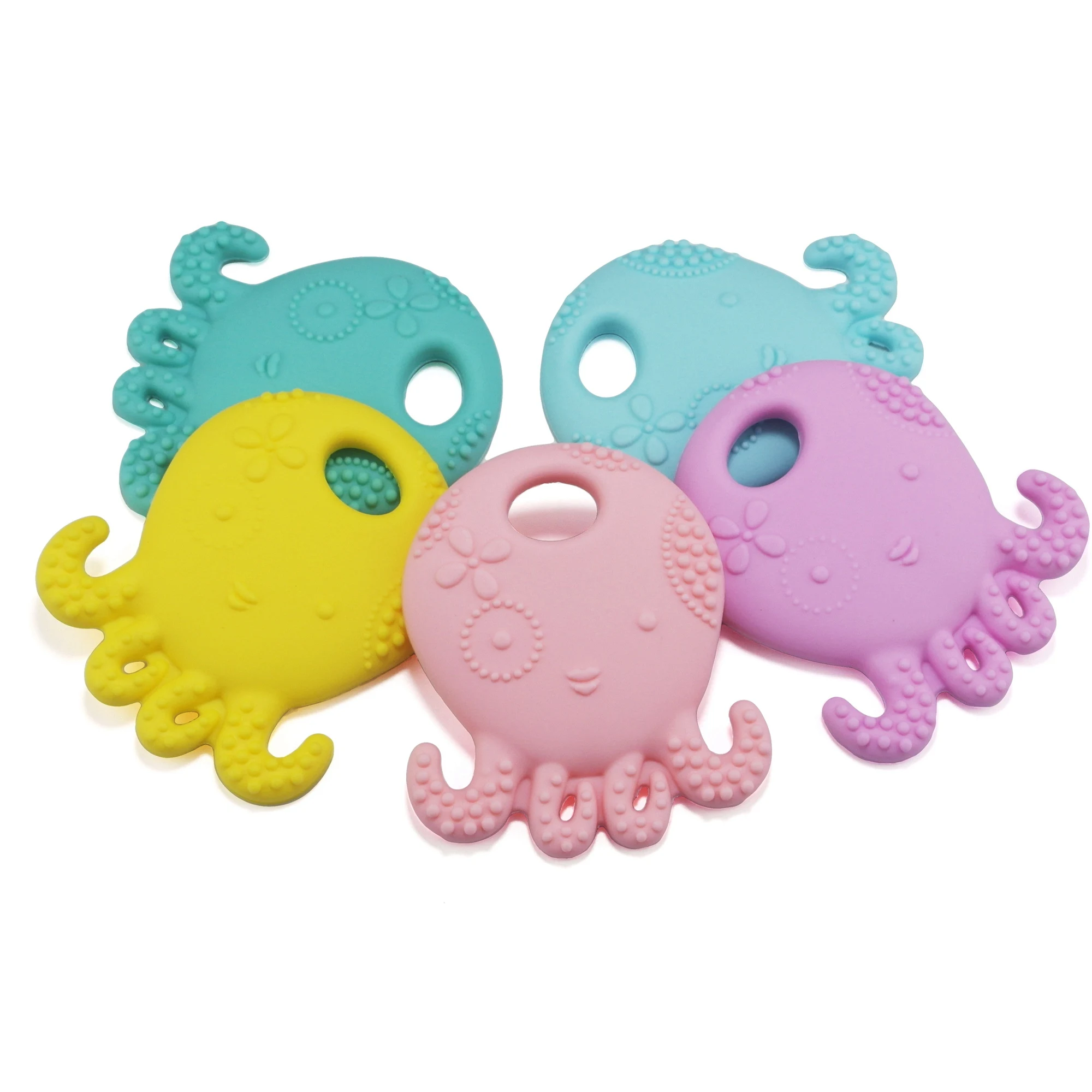 Sutoyuen Silicone Baby Teether Necklace 10pcs Octopus Baby Teething Toys Baby Pacifier Dental Care Toothbrush BPA Free Baby Care