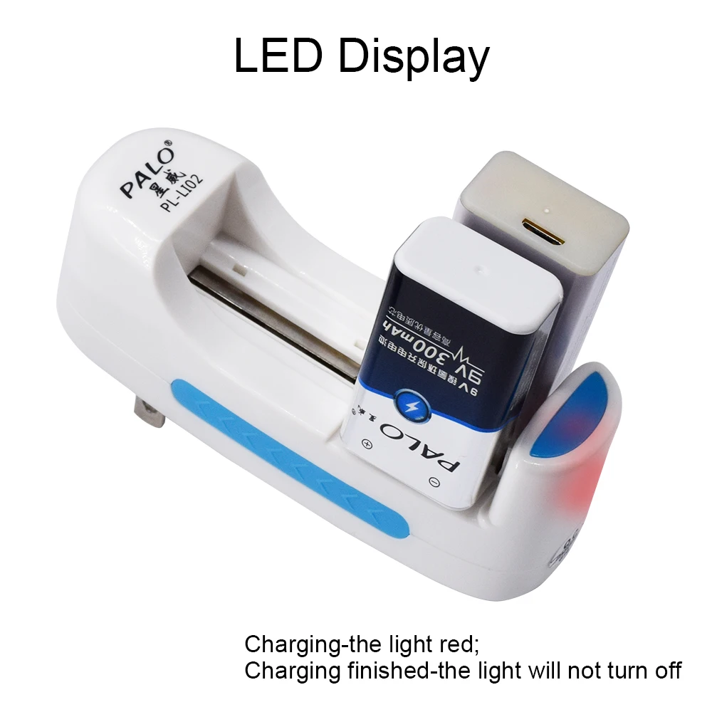 Smart 9v Battery Charger For 1.2V Ni-MH Rechargeable AA AAA Batteries 9 Volt 18650 battery+2pcs 9v Ni-MH Rechargeable Batteries