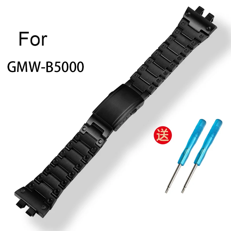 316L Stainless steel watchband for casio g-shock GMW-B5000 watch band Solid steel strap silver color