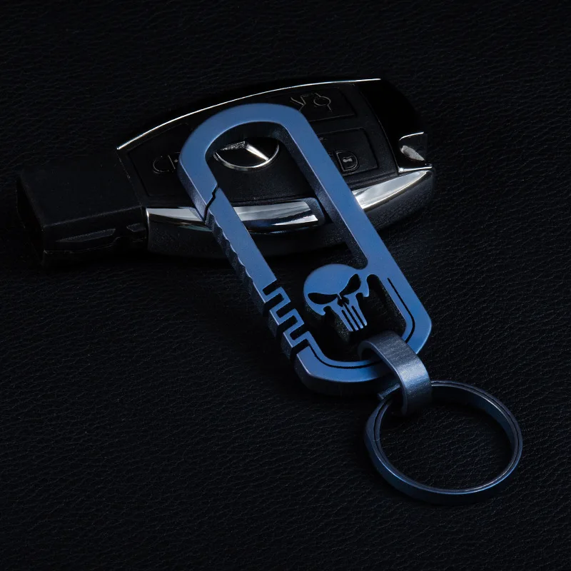 Titanium Alloy Outdoor EDC Skull Buckle Carabiner Keychain Hook Multi-functional Traveller Key Ring Clip