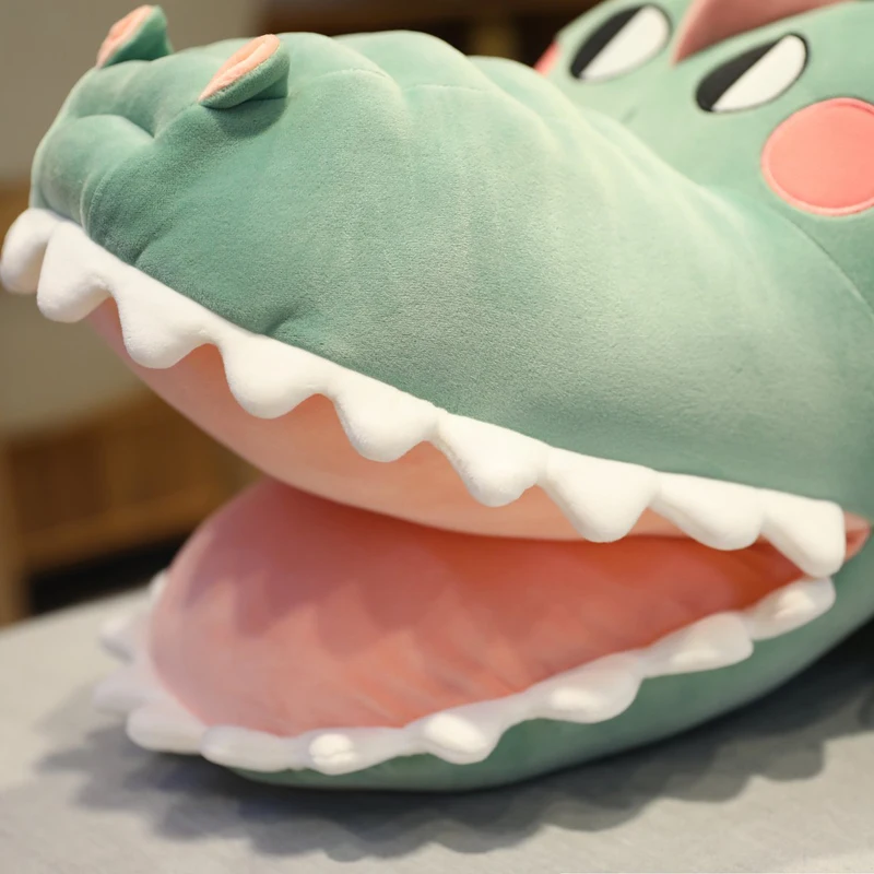 1PCS Large Cute Big Tooth Crocodile Plush Toy Soft Plush Stuffed Animal Kids Toy Squeeze Toy Spoof Toy Christmas Gift