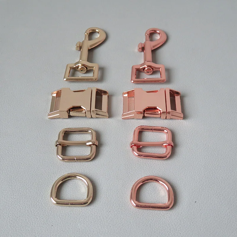 1Set 20mm Metal Buckle Carabiner Swivel Lobster Clasp Strap Slider D Ring Snap Hook For Pet Dog Collar Leads Lock Accessories