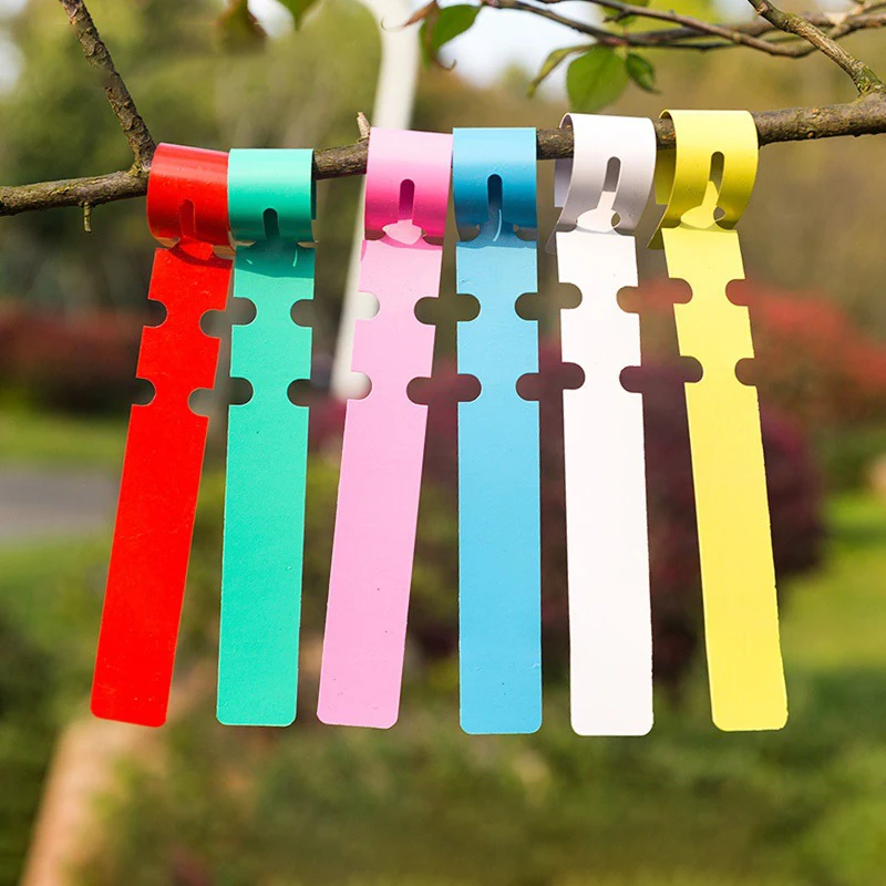 100pcs / Lot Plastic Stake Tied Tag DIY Garden Plant Pot Markers Court Lawn Seed Labels Flower Yard Court Plant Labels Decor