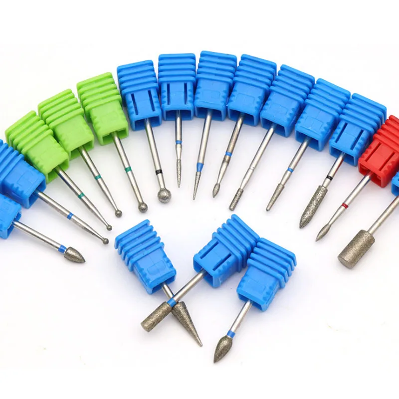 1/2/5Pcs Diamond Nail Drill Bit Milling Cutter Nail Manicure Polish Machine Set Nail File Art Tool Manicurist Tool 01#-17#