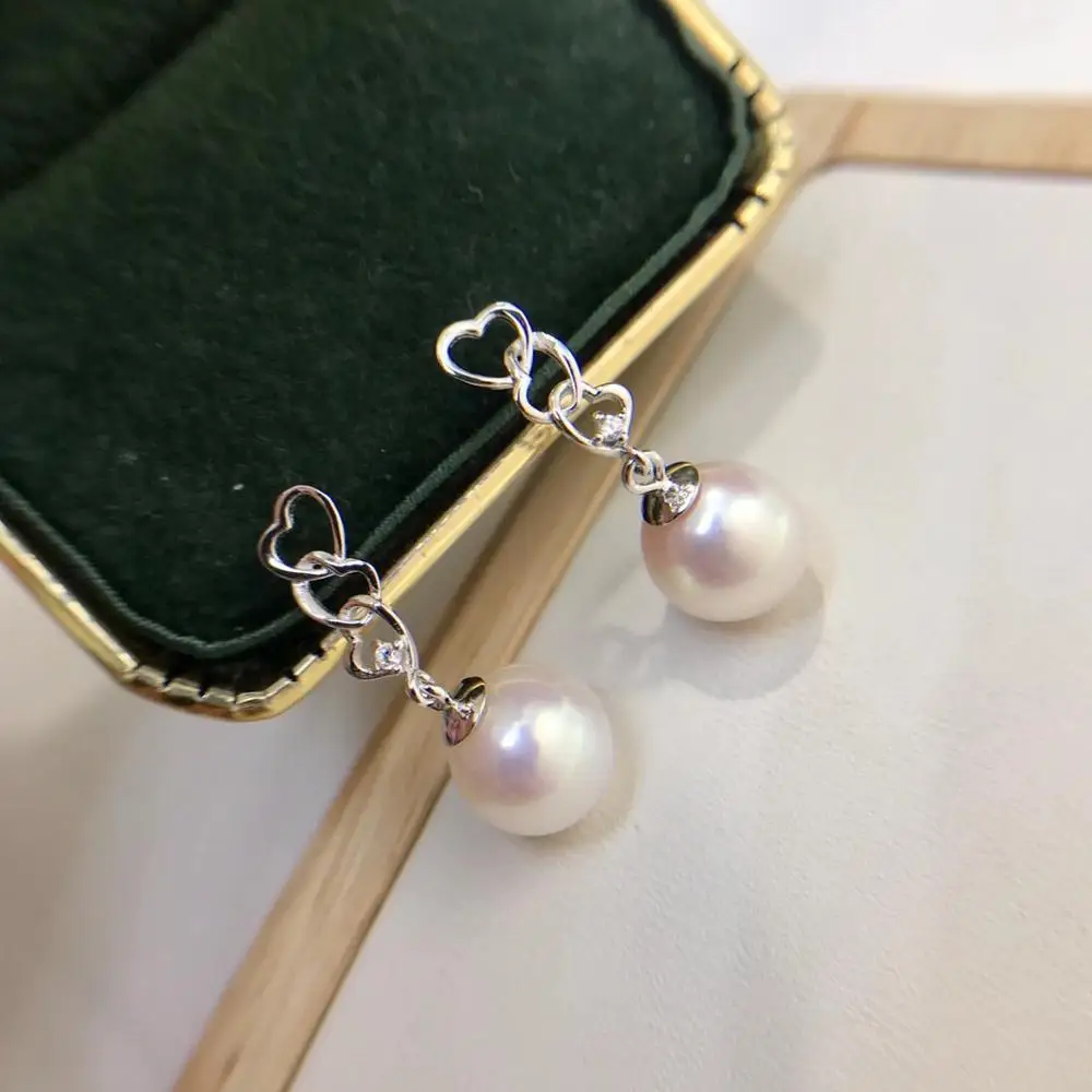 

Heart 925 Sterling Silver Earrings Findings Settings Base Mountings Parts Mounts for Coral Pearls Agate Crystal Stones Jade