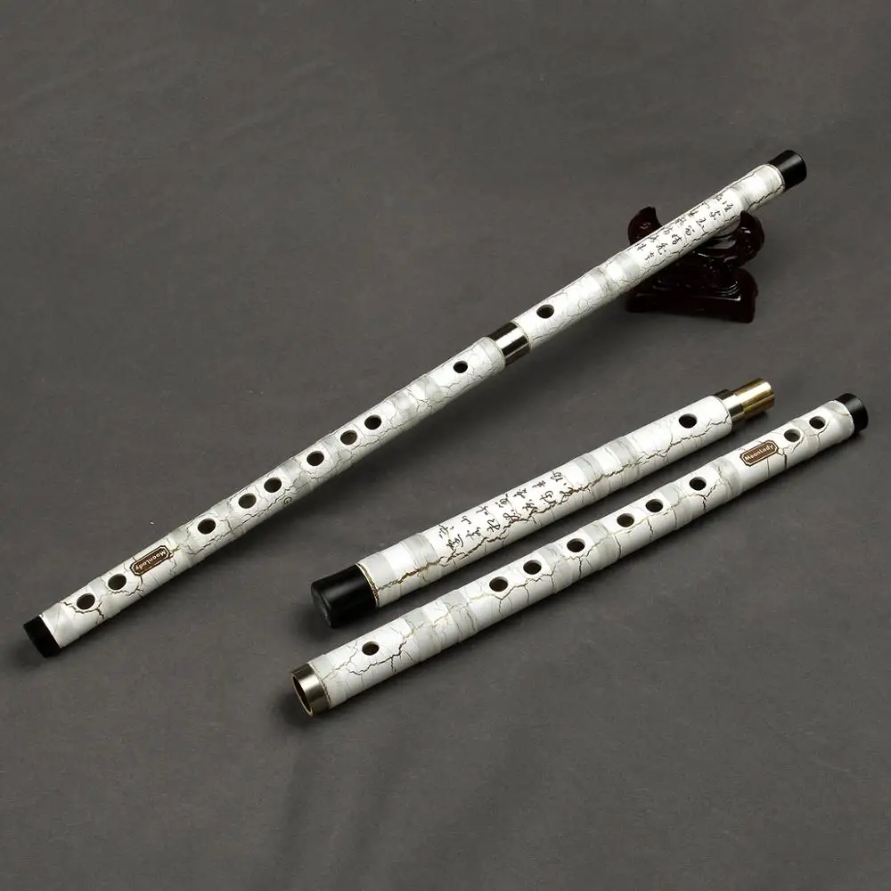 CDEFG Key White Flute Handmade Bamboo Flute Musical Instrument Professional Flute Dizi with Line also suitable for Beginners