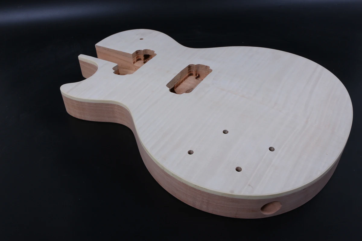 

Fit Diy Left-hand Electric Guitar Body Mahogany wood+Flame Maple Veneer Hand-made Guitar Parts/Project Unfinished