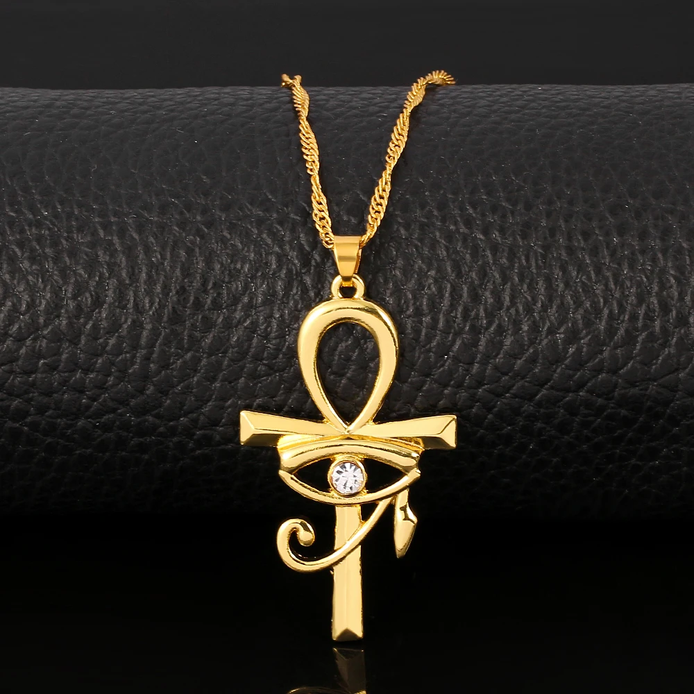 Yu-gi-oh Cross Pendant Necklace For Women/men With Gold Color Eyes Horace Cross Necklace Religious Chain Egyptian Jewelry Gifts