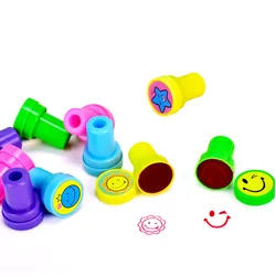 10pcs/Set Seal Children Toy Stamps Cartoon Smiley Face Kids Seal For Scrapbooking Stamper DIY Painting Photo Album Decor