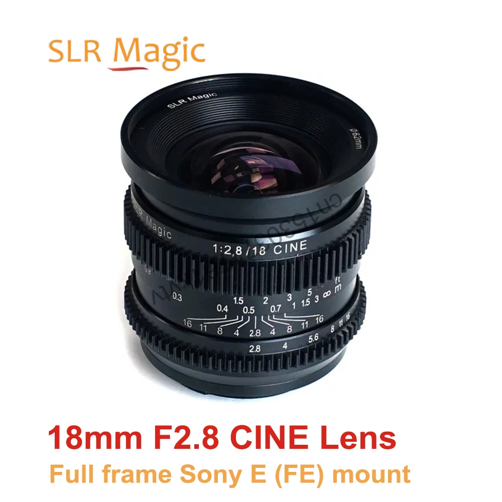 SLR Magic 18mm F2.8 Cine Lens Full Frame MF Ultra-Wide Camera Lens for Sony E FE Mount Cameras A7 / A9 series