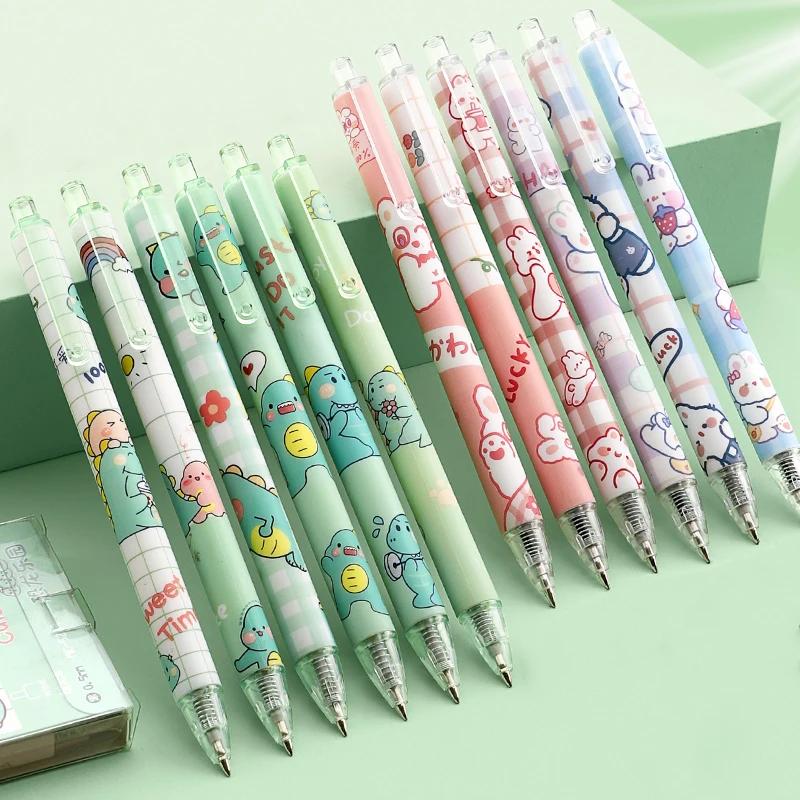 6pcs/set Creative cute all kinds of Simple small fresh gel pen kawaii Quick drying neutral pen journal supplies Stationery