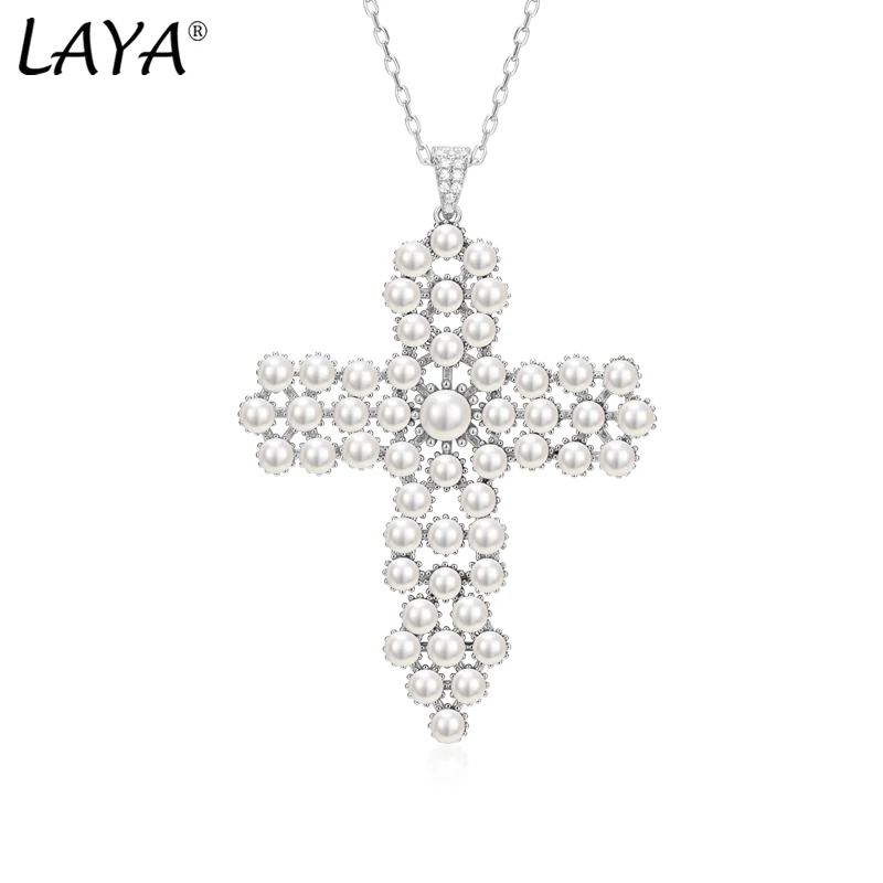 Laya  925 Sterling Silver High Quality Natural Freshwater Pearl Necklace For Women Fashion Elegant Fine Jewelry 2021 Trend