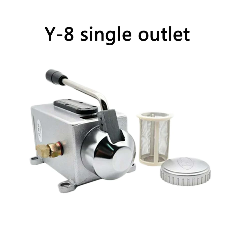 1PC Y-8 Double-export Hand-operated Oil Pump CNC Machine Tool Oil Pump Metal Base Device Grinder Fuel Pump Fuel Tank