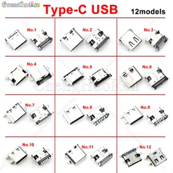 SMT conector de soquete para Huawei, Samsung, Lenovo, PCB Design, DIY, alta corrente, tipo C, USB 3.1, SMD feminino, tipo C, 6, 12, 24 pinos