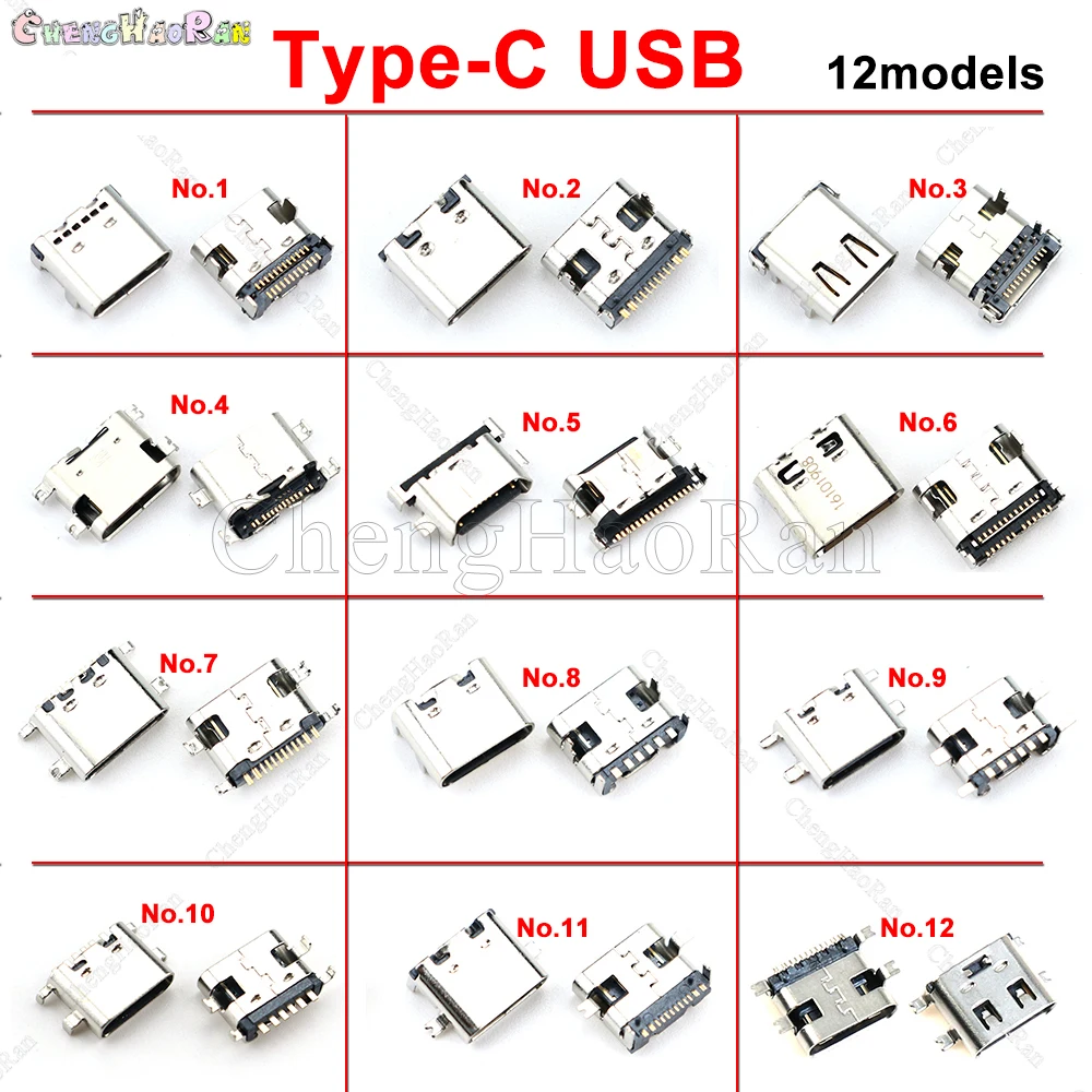 12Mode Type C 6 12 24 Pin SMT Socket Connector USB 3.1 Female SMD DIP For Huawei Samsung Lenovo PCB Design DIY High Current