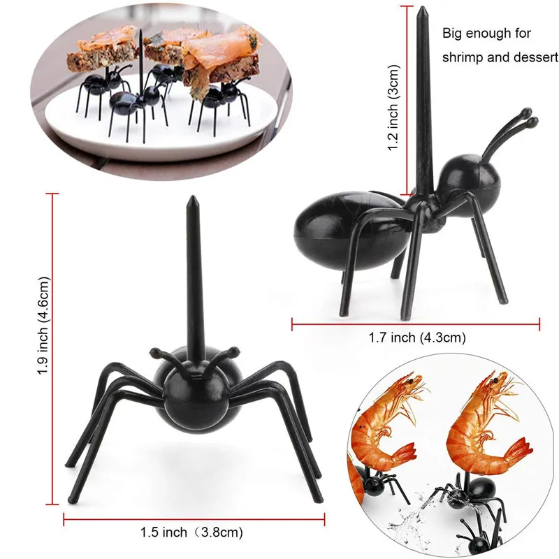 Ants For Canape Food Fruit Picks Decoration Ant Forks Snack Cake Dessert Beno Tableware Home Kitchen Party Dinner Plastic Pick