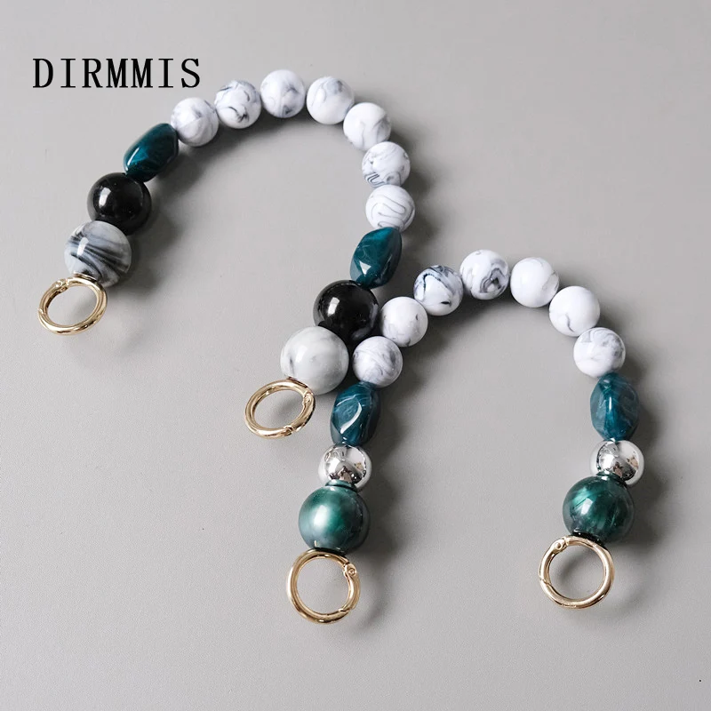 

New Fashion Woman Handbag Accessory Chain Green Black Resin Chain Luxury Bead Strap Women Clutch Shoulder Purse Handle Chain