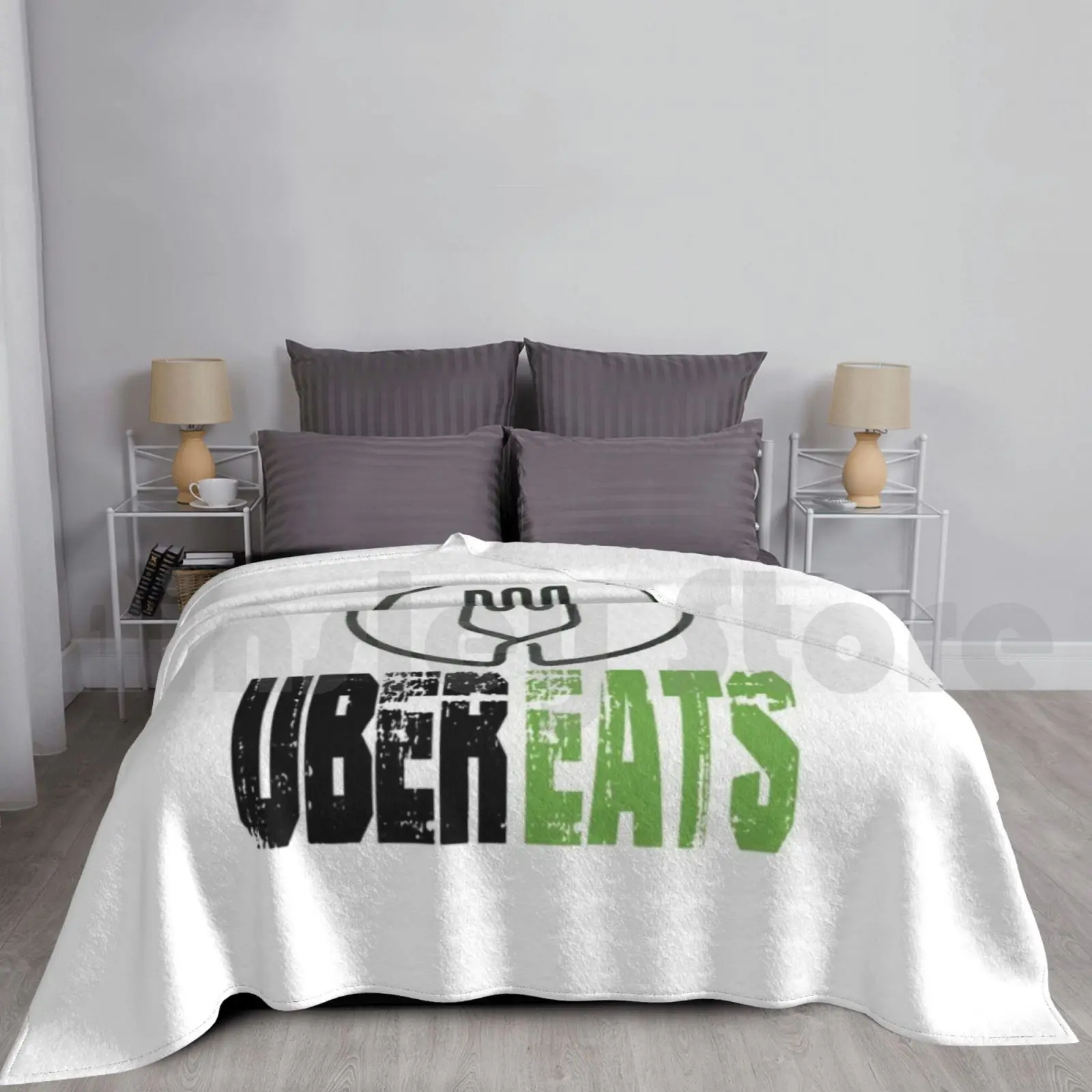 Uber Eats | Grungy Style Blanket Super Soft Warm Light Thin Ubereats Grunge Uber Driver Delivery Eats Restaurant