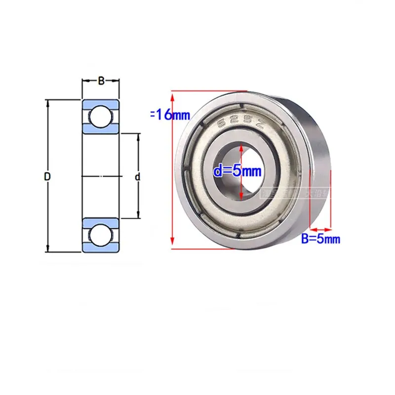 100pcs miniature bearing 625ZZ 5*16*5 mm R-1650HH deep groove ball bearings 625 625-2Z 625Z 3D Printer Parts