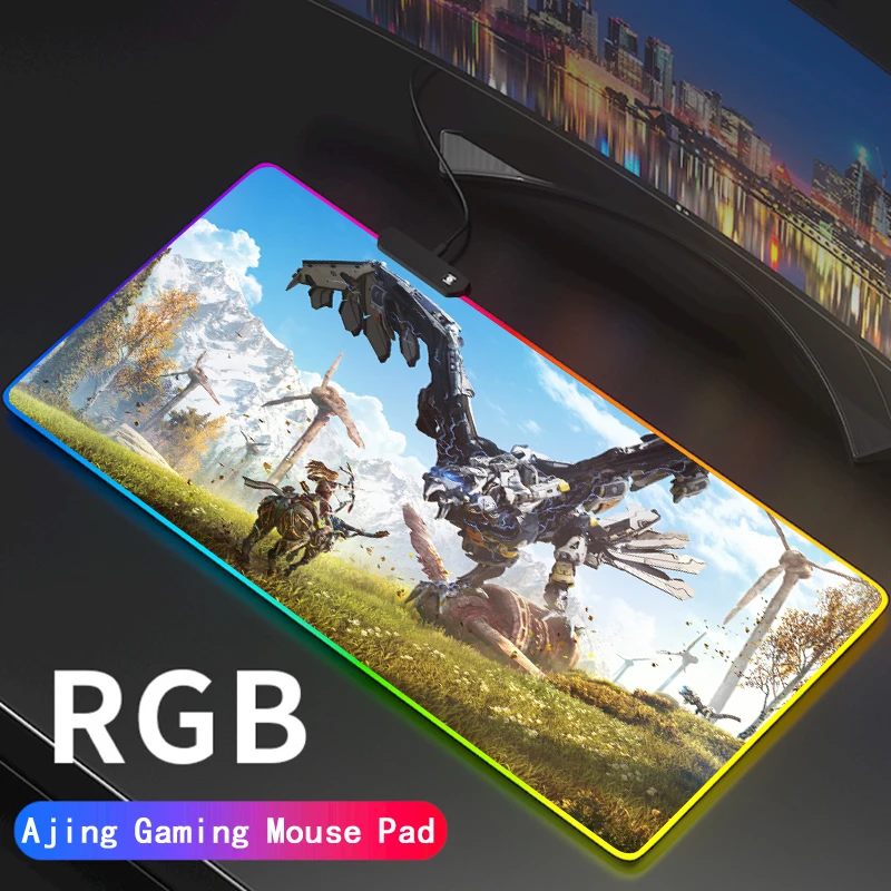 Horizon Mouse Pad Cool Mouse Pad Rgb Led Notbook Gamer Laptops Mousepad Backlit Mat Gamer Decoration Wot Rug