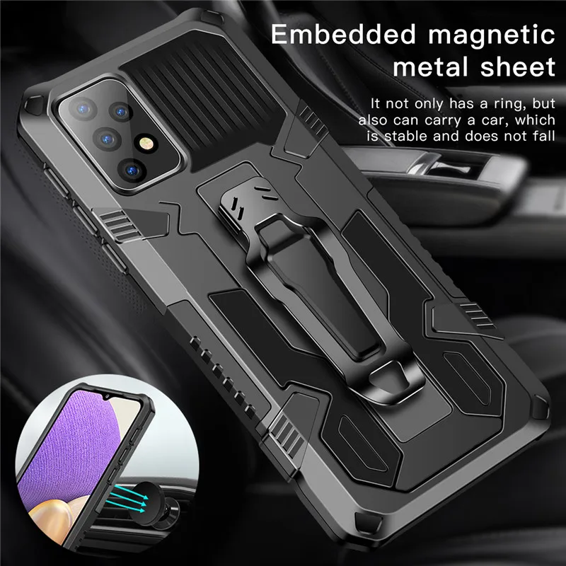 Armor Case For Samsung A32 4G Case Shockproof Stand Holder Belt Clip Holster Cover for Samsung Galaxy A32 4G SM-A325F A 32 6.4