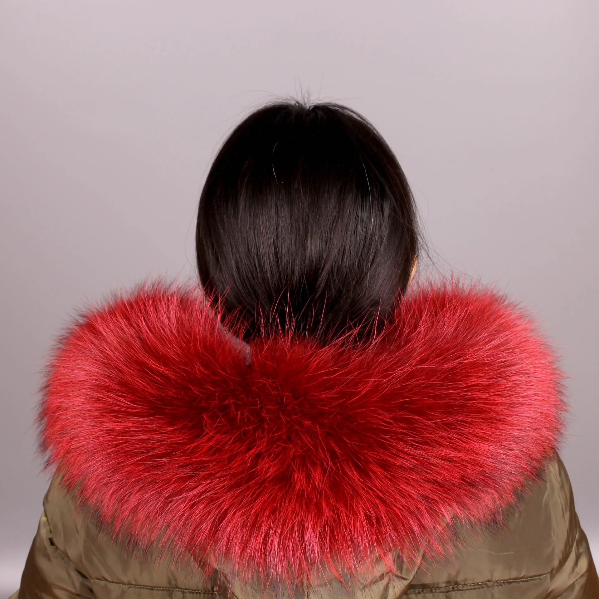 100%  Real Raccoon Fur Collar Womens Natural  Fur Shawl Raccoon collar Fur Scraves Detachable collar