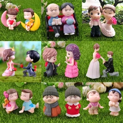 Couple Figurines Miniatures Fairy People Garden Supplies Ornaments Gnome Terrariums Bonsai Home Decoration DIY