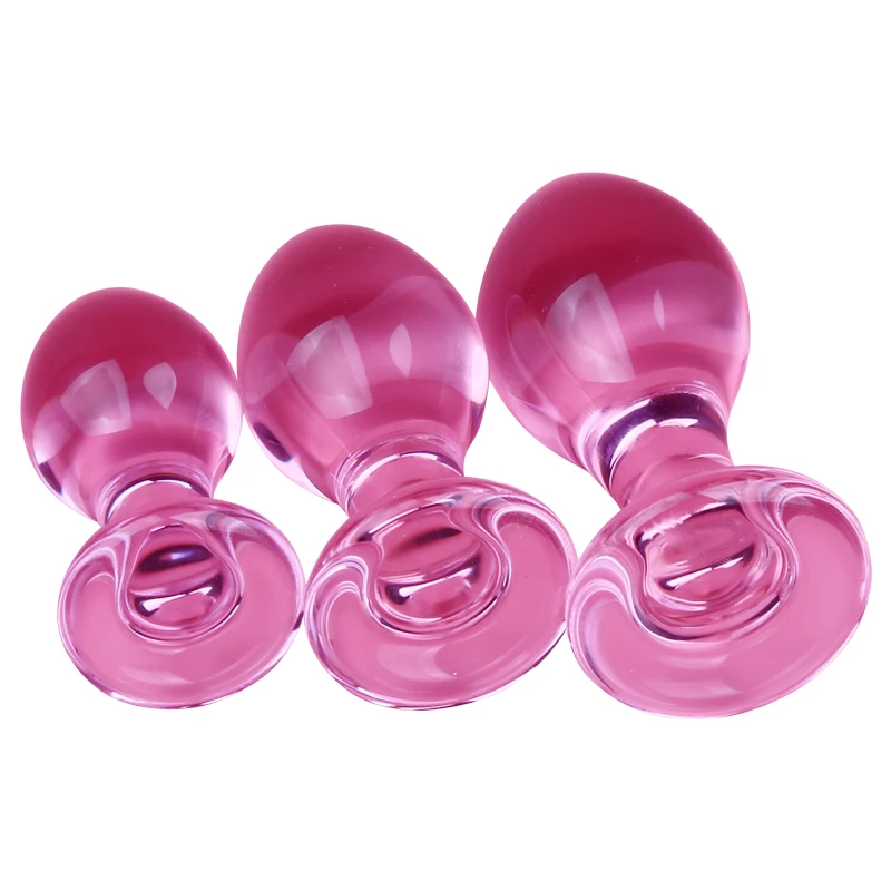 Glass Anal Plug Sex Toys For Women Pink Anal Stimulator Crystal Buttplug Men Prostate Massage Vagina Butt Plug Balls