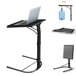 Mobile Computer Table Ergonomic Black Adjustable Desk for Home Folding Stand for Laptop Bedroom Liftable Foldable Furniture