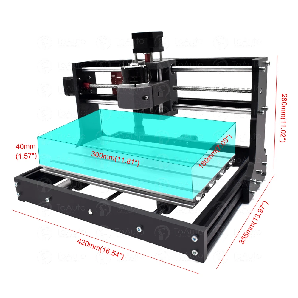 Machine de Gravure Laser CNC3018 Pro, Contrôleur Hors Ligne, pour Plastique, Bois, Acrylique, PVC, PCB, 300x180x40mm