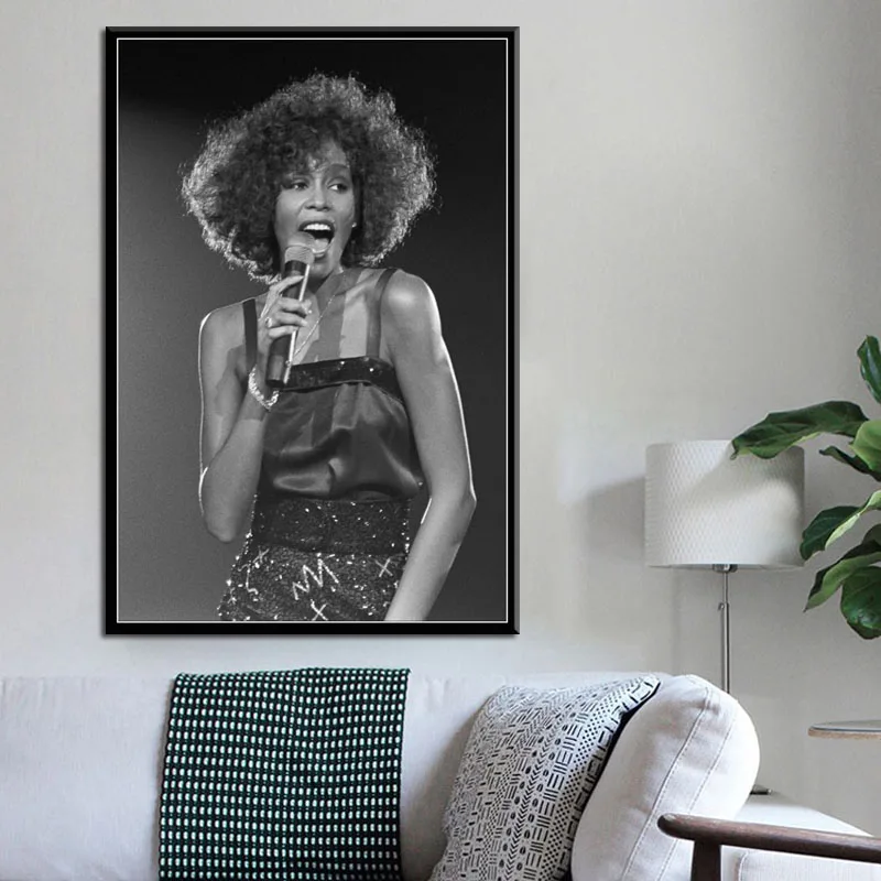 Whitney Houston Super Music Star Pop Singer Art Painting Silk Canvas Poster Wall Home Decor картины на стену