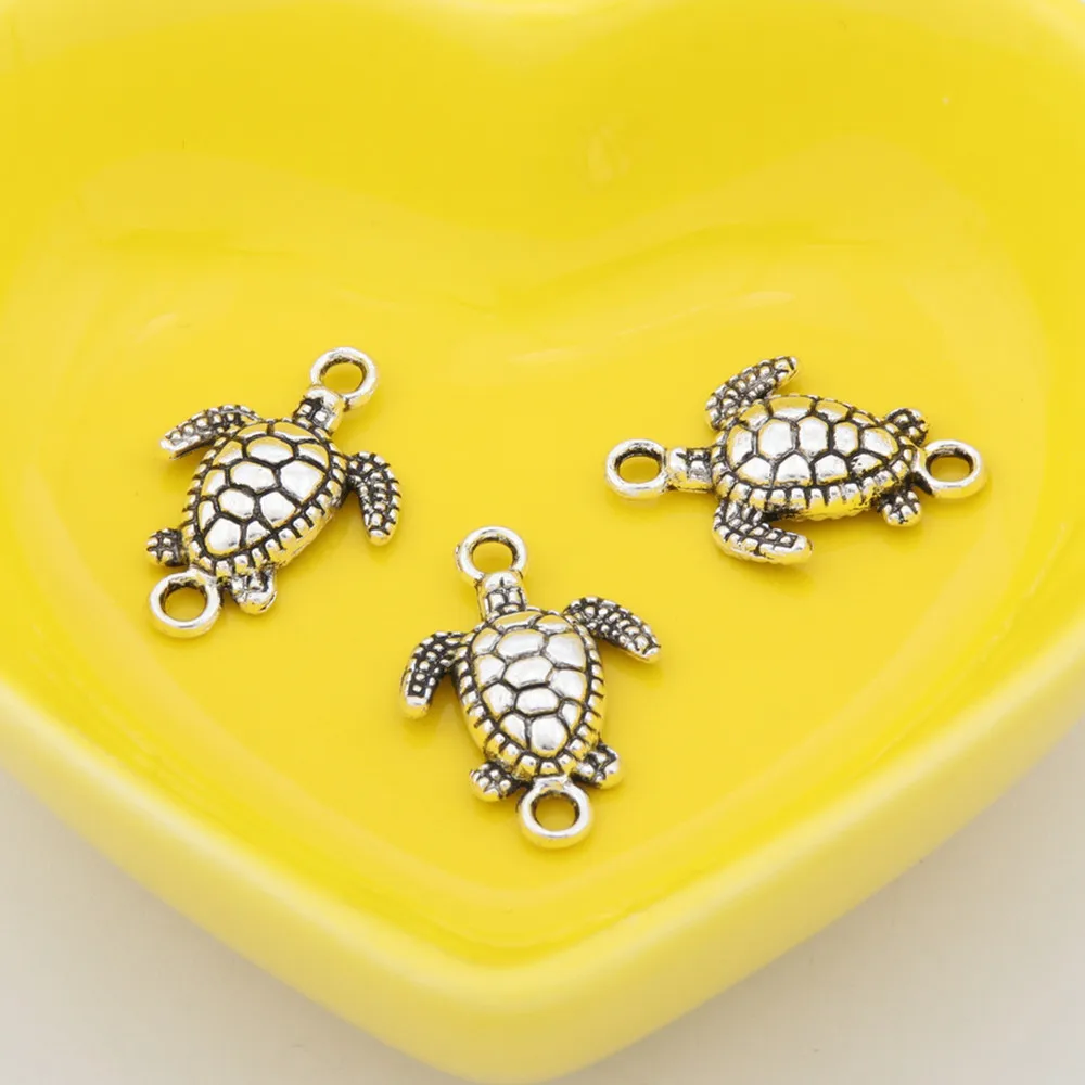 30pcs Silver Color Tortoise Turtle  Charms Animal Connector Pendant Jewelry Making DIY Handmade Accessories Supplies A3399