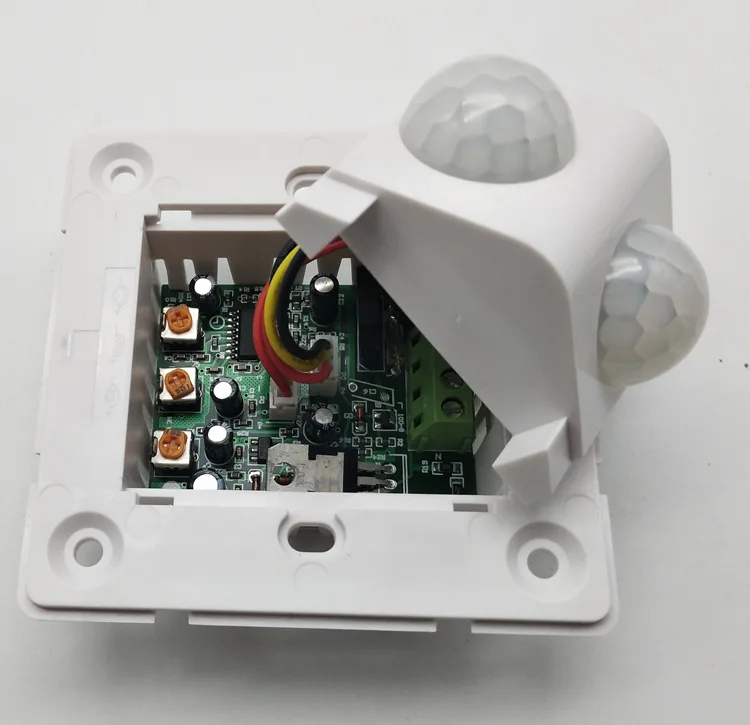 Cabeça dupla PIR Motion Sensor Switch, indução do corpo humano, Detector de controle de luz, ajustável Delay Sensor, AC90-270V