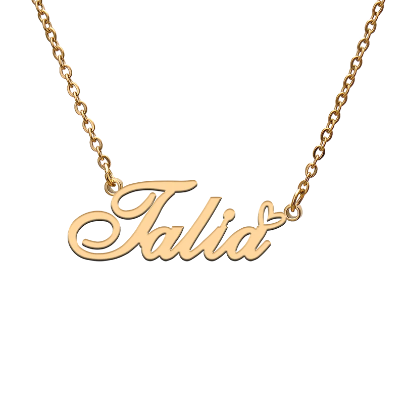 

God with Love Heart Personalized Character Necklace with Name Talia for Best Friend Jewelry Gift