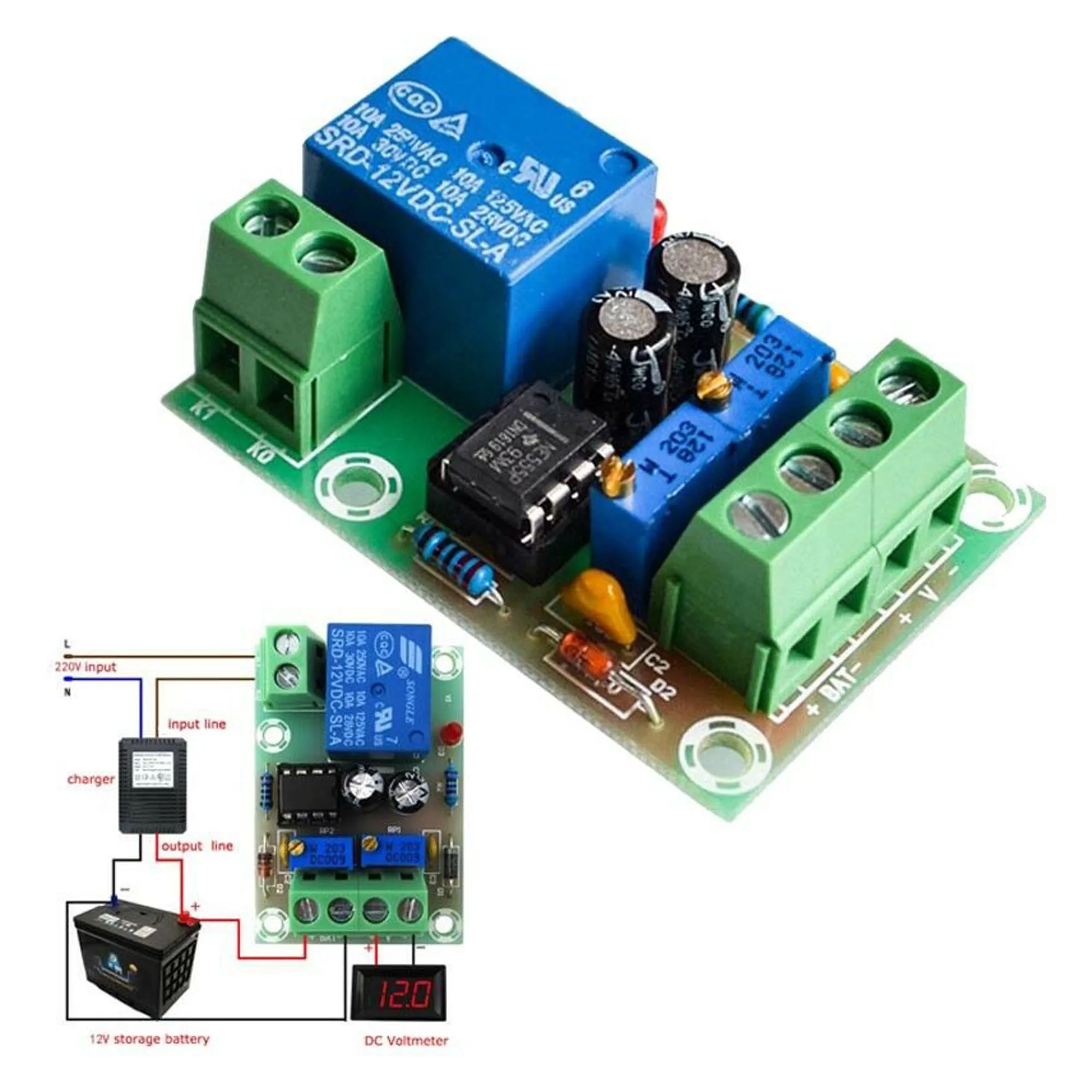 12V Charger Power Supply Controller Automatic Ladeschutz Board AIP