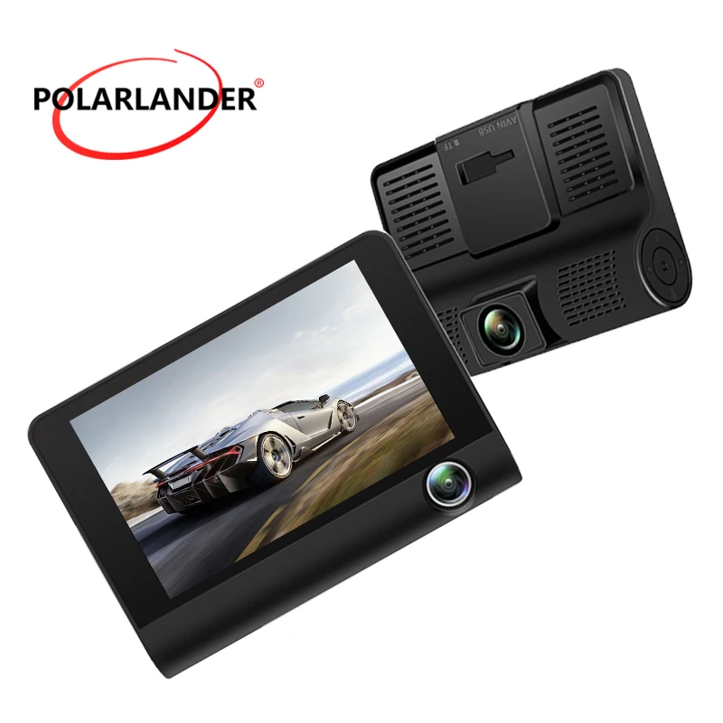 Car DVR Loop Recording Night Vision Three Records 1080P HD G-sensor Starlight 4 inch Black IPS Screen