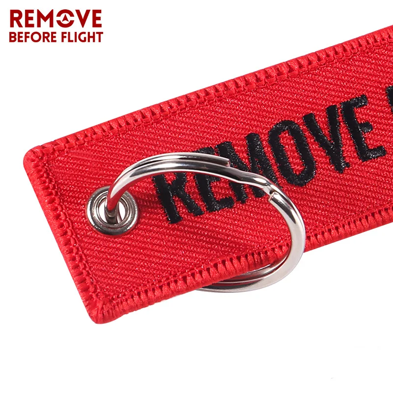 5 PCS Red REMOVE BEFORE FIRING Fashion Jewelry Chain Keychain for Fire Fighters Keychain Embroidery Key Rings Custom Key Fob