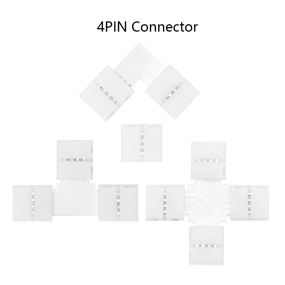 5 sztuk bezpłatne złącze Led do lutowania 2PIN 3PIN 4PIN 5PIN L / T / X kształt złącze narożne do 10mm RGB RGBW listwa Led RGBWW taśma