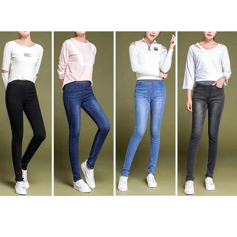 Woman Winter Warm Denim Jeans High Waist Casual Velvet Ladies Stretch Trousers Vintage Harem Pants Full Length Mom Jeans AM1439